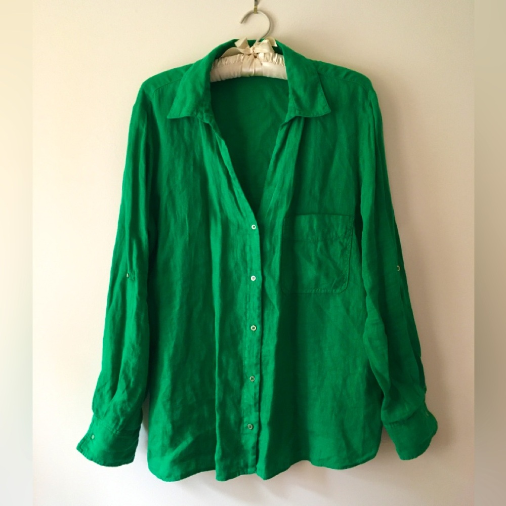 Zara Green Button Down Shirt